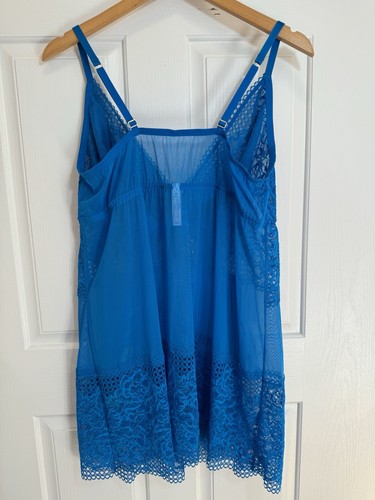 NUEVO SIN ETIQUETAS Cacique Babydoll Chemise 18/20 Azul Encaje Talla Grande Lencería Sexy Vestido de Hadas - Imagen 7 de 22