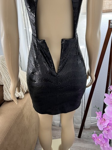 Vestido de fiesta sin mangas con recorte trasero de lentejuelas talla 0 BCBG MAXAZRIA NERA PRECIO DE VENTA SUGERIDO POR EL FABRICANTE $329 - Imagen 10 de 18
