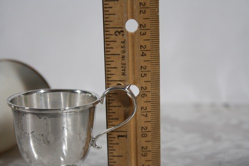 RARE! ANTIQUE STERLING SILVER DEMI / DEMITASSE CUP WITH LENOX MEADOWBROOK INSERT - Picture 6 of 7