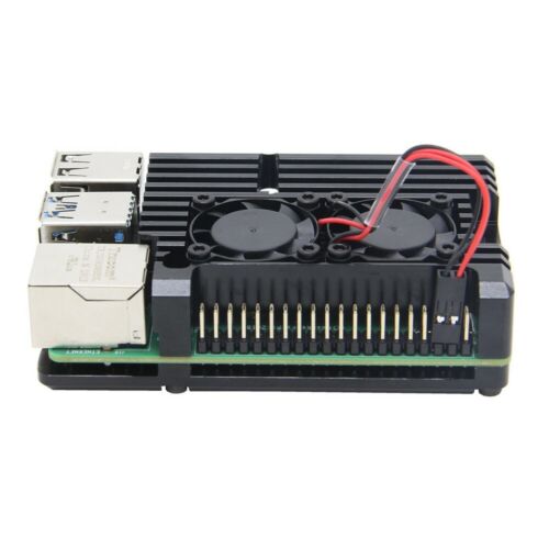 Custom Huge Aluminum Heatsink Dual Cooling Fan Cooler for Raspberry Pi 4 model B - Picture 2 of 5