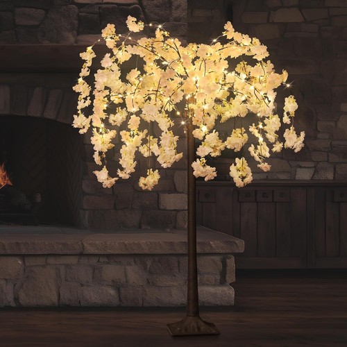 4ft Cherry Blossom Tree Light LED Artificial Lighted Tree Faux Flower Home Decor - Picture 10 of 10