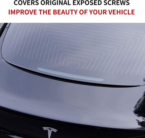 Alerón de coche Tesla modelo 3 hidroala ventana trasera maletero cubierta moldura ala de retención - Imagen 8 de 10