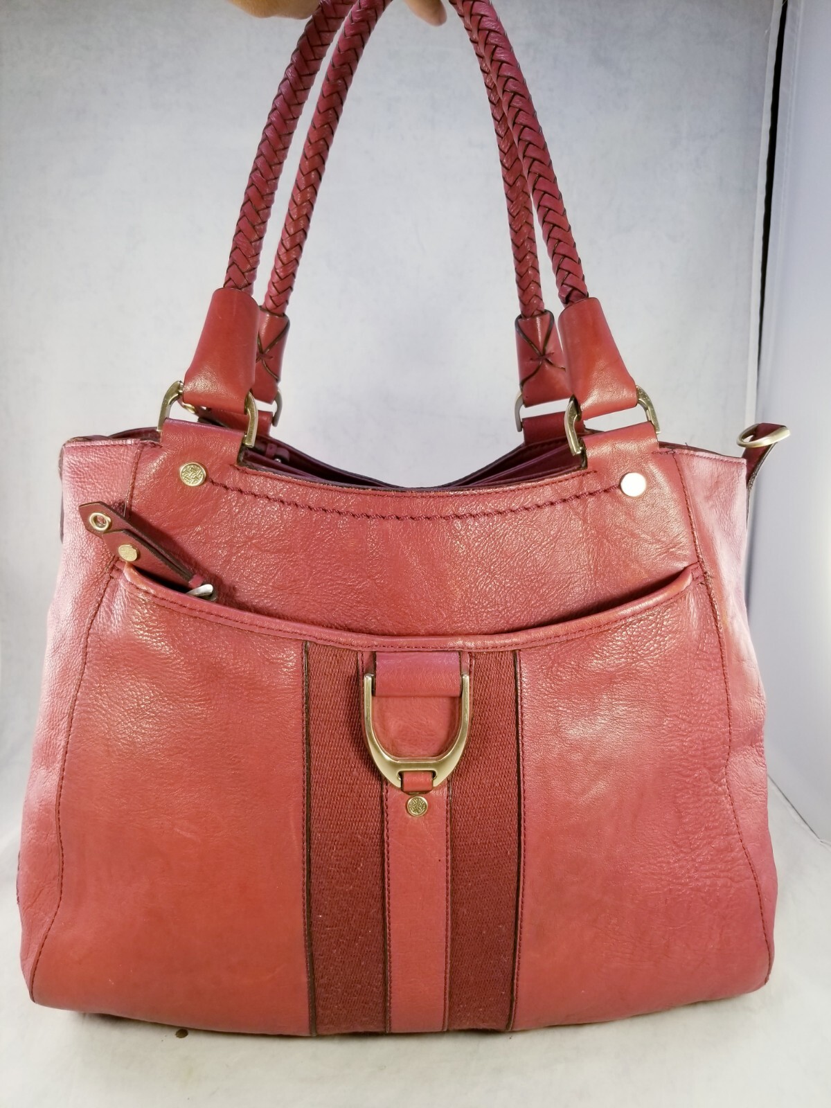 COLE HAAN RED LEATHER TOTE SATCHEL SHOULDER HANDB… - image 9