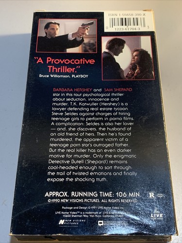 Defenseless VHS 1990 Tape Barbara Hershey Sam Shepard - vhs1 - Picture 2 of 3