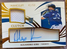 2021 Panini Immaculate ALEJANDRO KIRK Clutch  Patch RPA RC Auto 41/50 Autograph