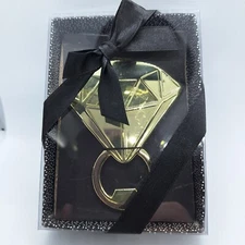 Unique Metal Bottle Opener Gold Diamond Design Handle Handheld Dei Direct #95921