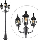 Outdoor Lamp Post 3 Head Light Garden Yard Hardwired Victorian Style Electric
