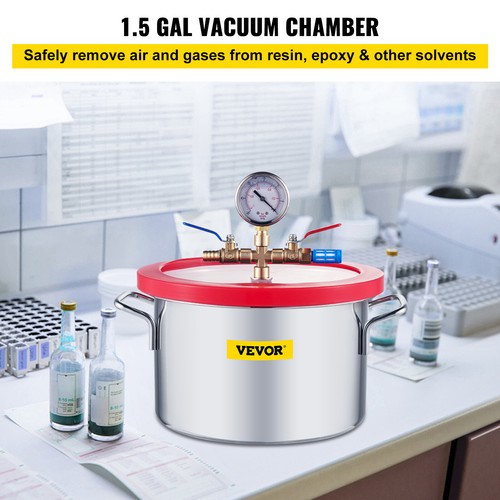 VEVOR 1.5 Gallon Vacuum Chamber Stainless Steel kit HVAC Silicone gasket Durable - Picture 2 of 12