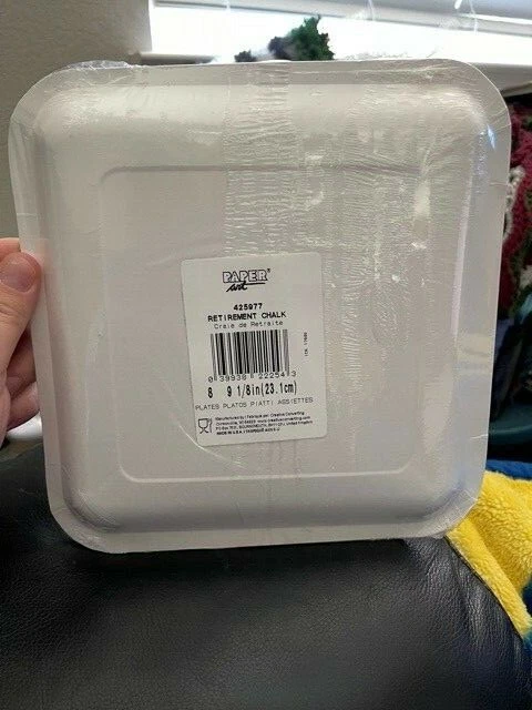 Retirement Chalk Square Plates, 8pk New!!! - Image 2 of 2