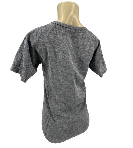 Women Small Pullover Active Top T-shirt Grey Seamless Crewneck Short Sleeve T23 - Bild 3 von 8