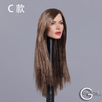 1/6 Female Head Suntan Megan Brown Long Straight Curls PVC Carved Sculpt GC029 1/6 Female Head Suntan Megan Brown Long Straight Curls PVC Carved Sculpt GC029