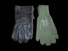 U.S MILITARY STYLE D-3A LEATHER GLOVES COLD WET WEATHER SIZE 4 MEDIUM W/LINER