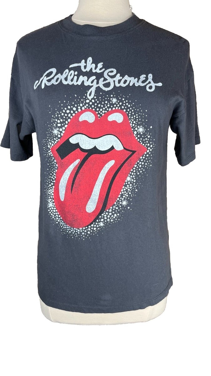 H&M (Sz XS) Rolling Stones T Shirt Oversized Printed Band Tee Gray