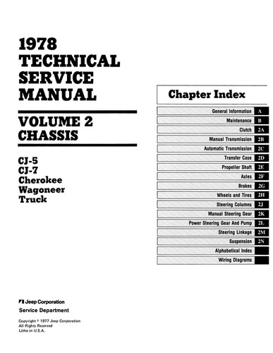 1978 Jeep Technical Service Manual (3 Volumes) - Picture 5 of 9
