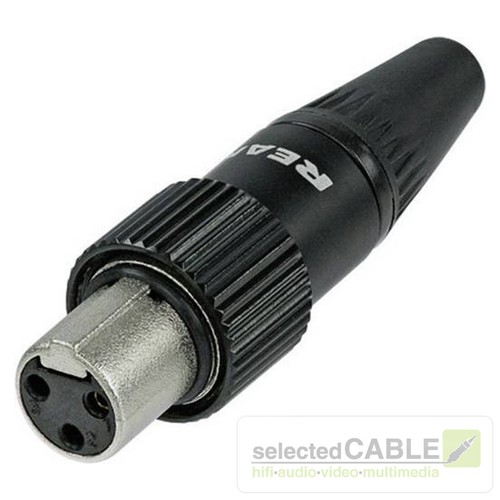Rean Minixlr 3-Pol Tiny Plug Akg Locked Female By Neutrik RT3FCT-B - Picture 2 of 3