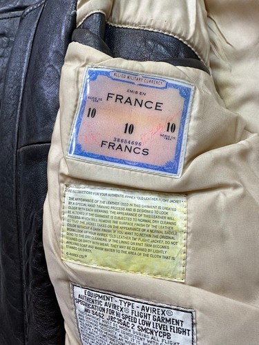 Chaqueta de Vuelo de Cuero AVIREX Años 80 90 G-1 Para Hombre Talla M Marrón Prendas Exteriores - Imagen 8 de 12
