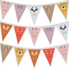 Personalised Cartoon Animal Party Bunting Kids Bedroom Decoration 3m Fabric