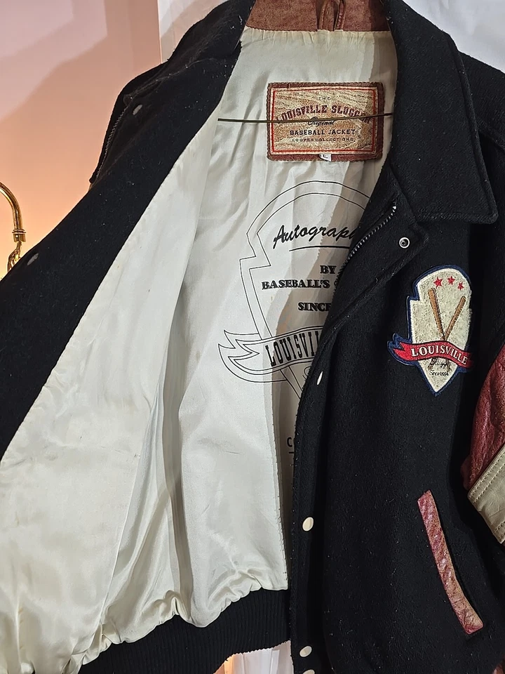 Vintage Louisville Slugger Wool and Leather Varsity Jacket Size Large - Image 4 of 4