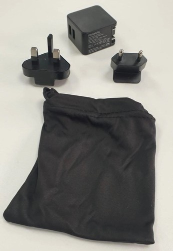 TRAVEL FAST DUAL 2 USB PORT CHARGER PLUG WITH 3 PIN UK EU USA & CARRY CASE - Picture 1 of 4