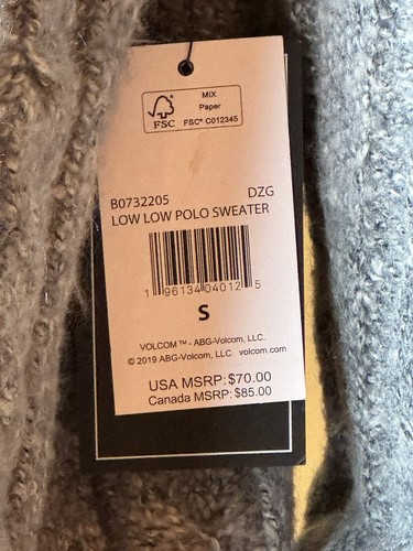 VOLCOM Women's Gray Sweater Size S (56) - Picture 4 of 10
