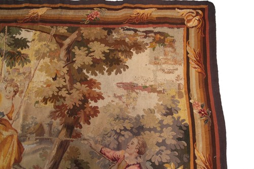 6x7 Antique French Tapestry Large Tapestry Antique Wool & Silk 178x203cm c.1890 - Picture 6 of 12