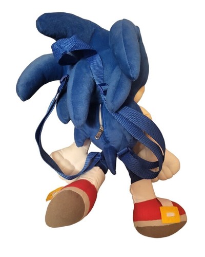 Auténtica mochila de felpa Sonic The Hedgehog 18 pulgadas nueva con etiquetas - Imagen 2 de 2