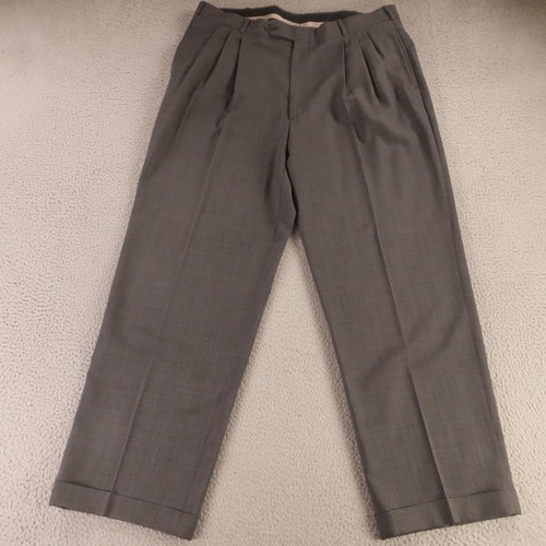 VTG Prince of Wales Check Suit XL Gray Blue Glen Plaid 100% Wool 46L 38x32 - Picture 17 of 22