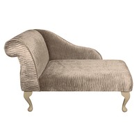 Small Chaise Longue Chair In A Sand / Gold Rippled Fantasia Fabric Small Chaise Longue Chair In A Sand / Gold Rippled Fantasia Fabric