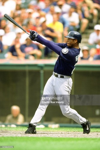 KEN GRIFFEY JR. 1999 SEATTLE MARINERS AUTHENTIC RUSSELL NAVY JERSEY 44 - Picture 7 of 8