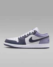 New Nike Air Jordan 1 Low SE Shoes - White/ Purple (553558-145)