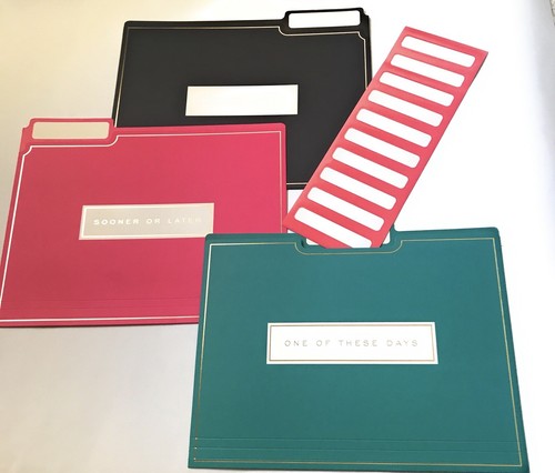 Decorative File Folders Gold Foil Accents Set of 3 Folders and 10 labels - Picture 3 of 7