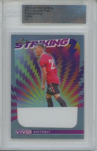 2022 Leaf Vivid Soccer Proof Prismatic Gray Antony 1/1 One of One - Picture 1 of 1
