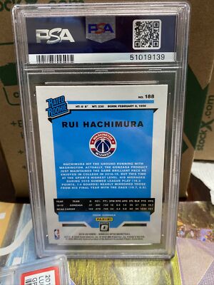 PSA 8 NM-MT 2019 Panini Donruss Optic Rui Hachimura Rated