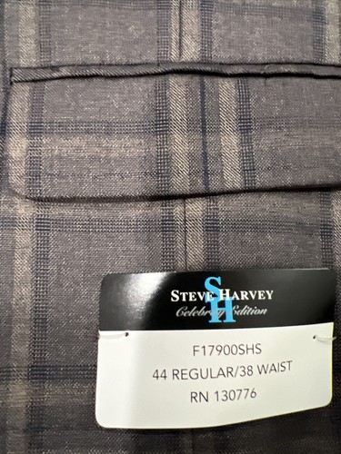 STEVE HARVEY MEN'S VEST BROWN PLAID SIZE 44R WAIST 38 NWTS cpc - Picture 6 of 7