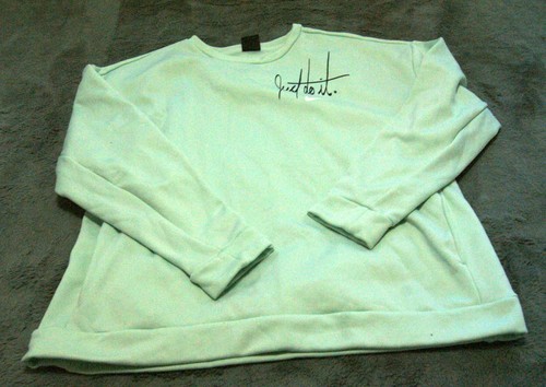 Nike Women's Sweatshirt Large Mint Green Polyester Stretch Crew Neck Long Sleeve - Picture 2 of 11