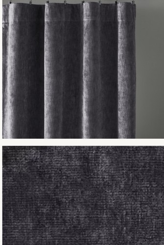 (1)Restoration Hardware luxe Velvet Faille Rod Pocket Drapery Twilight 50X108 - Picture 1 of 10