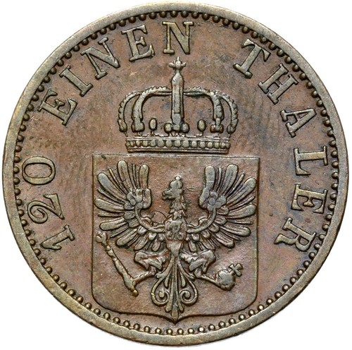 Prussia – Wilhelm I. Coin - 3 Pfennig 1869 C-Frankfurt am Main CONDITION! - Picture 2 of 2