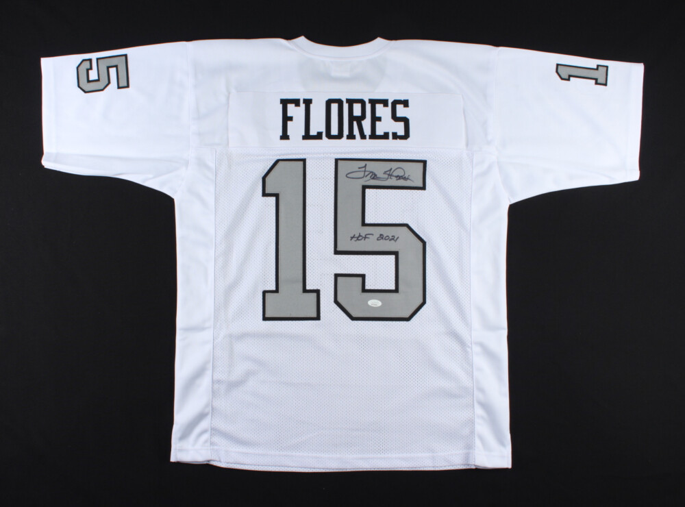Tom Flores Signed Raiders Jersey Insc 