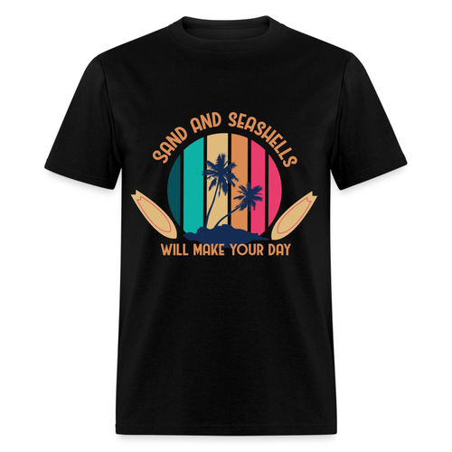Sand and Seashells Will Make Your Day shirt Ocean Beach surf board T-Shirt - Picture 10 of 41
