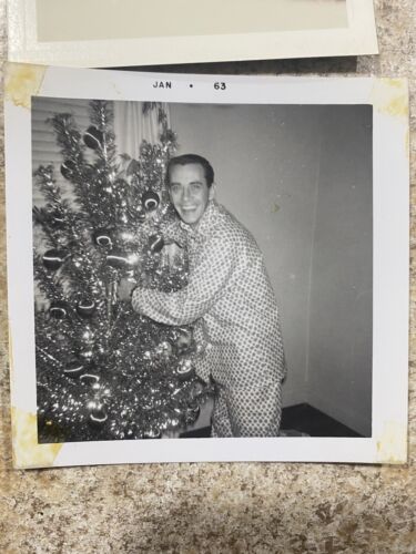 Vtg 1960's Christmas Tree photo old original Men Boys Drinking Beer Lot Funny - Picture 3 of 3