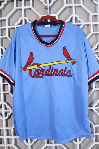 St. Louis Cardinals Shirt Mens XL Blue Baseball Embroidered Lightweight Colorful