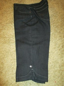 NWOT-Nine-West-Women-039-s-Dark-Wash-Blue-Denim-Capri-Jeans-Size-10-Embellished-Trim