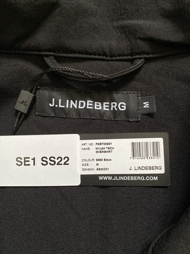J. Lindeberg Nyjah Tech Overshirt Black Medium Black NEW NWT FMST05991 9999 - Picture 7 of 11