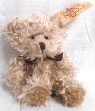 Russ Berrie Bears From The Past Radcliffe Teddy Bear 8" Plush Shaggy Curly Hair