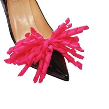 Pink Color Bow Shoe Clips, Playful Curls Bow, 2pcs