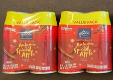 4 Cans Glade Automatic Spray Refill Air Freshener - Autumn Spiced Apple 6.2 oz