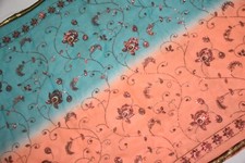 Vintage Indian Bridal Multicolor Floral Dupatta Beaded Scarf Stole Hijab L