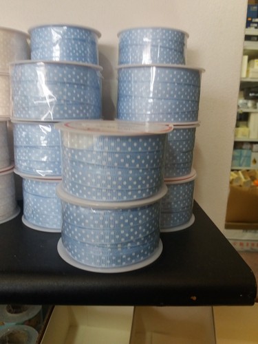 Tape Satin Grosgrain With Dots Colour Yellow Height mm.10 Length Metres 25 - Picture 9 of 12