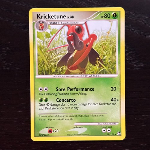 Kricketune 27/123 Pokemon Mysterious Treasures Diamond&Pearl Regular Rare LP/MP - Picture 1 of 3