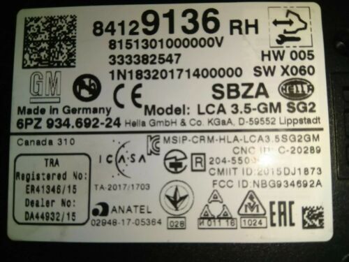 ✅STEUERGERÄT SPURWECHSELASSISTENT RADARSENSOR GM OPEL INSIGNIA B 84129136 RECHTS - Bild 3 von 4